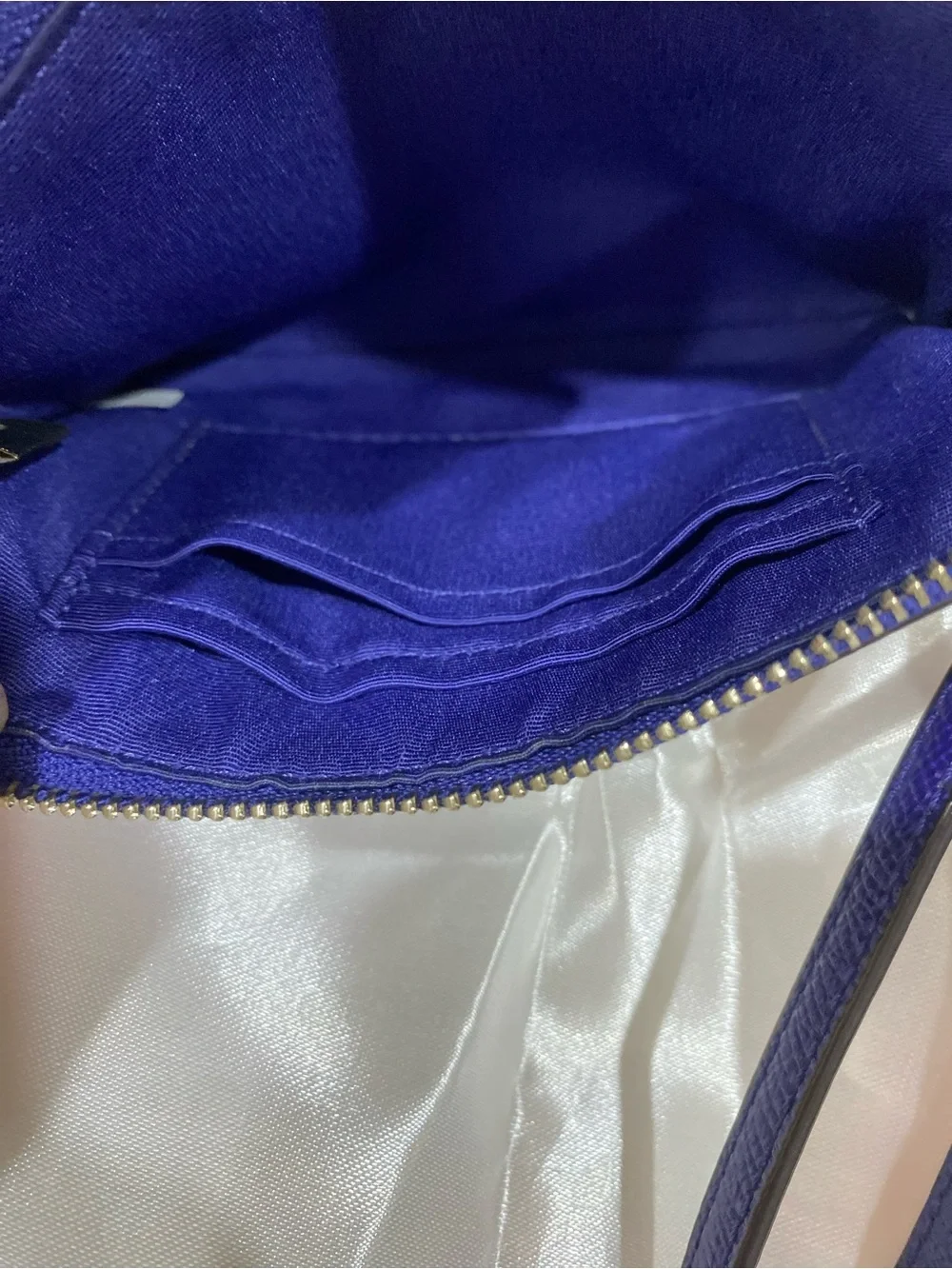 Coach Purple Leather Wristlet with Silver Hardware